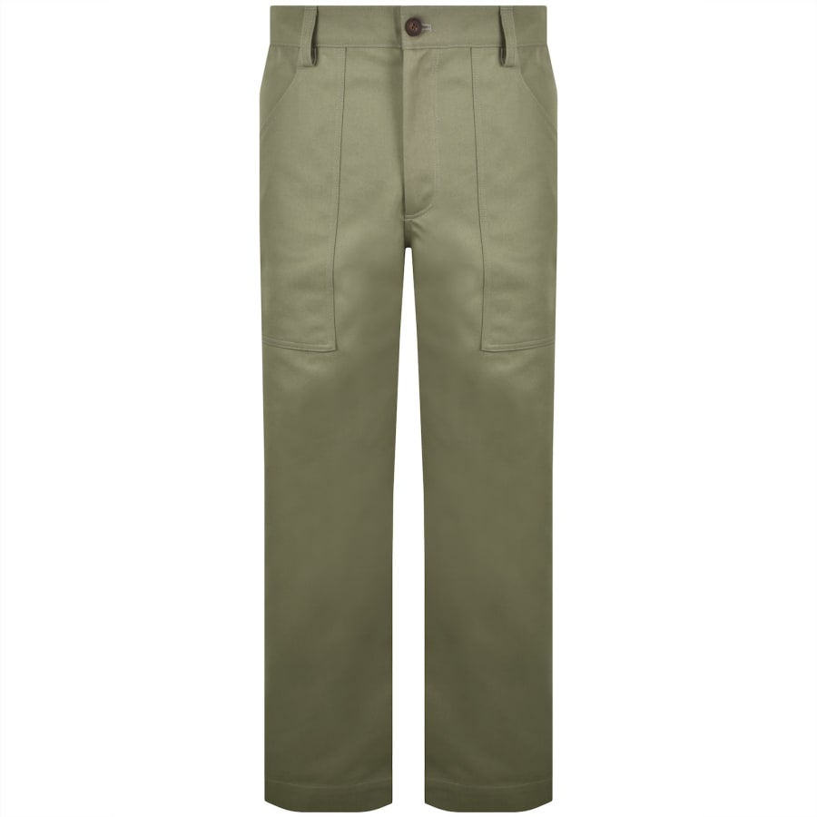 Maison Kitsune Workwear Straight Trousers Green | Mainline Menswear us
